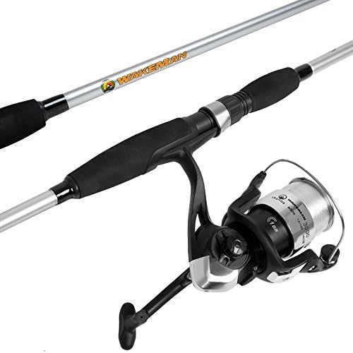 Fiberglass Fishing Pole - Strike Series 78-Inch Collapsible Rod and Spinning Reel Combo, EVA Handle, Pre-Spooled Reel, Fishing Gear for Catching Walleye, Bass, Trout, and More by Wakeman