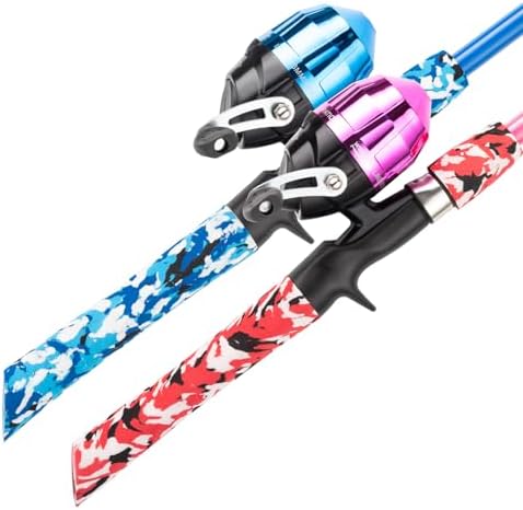 WIDDEN Kids Fishing Pole with Reel Beginner Kit for Boys Girls Ages 3-12