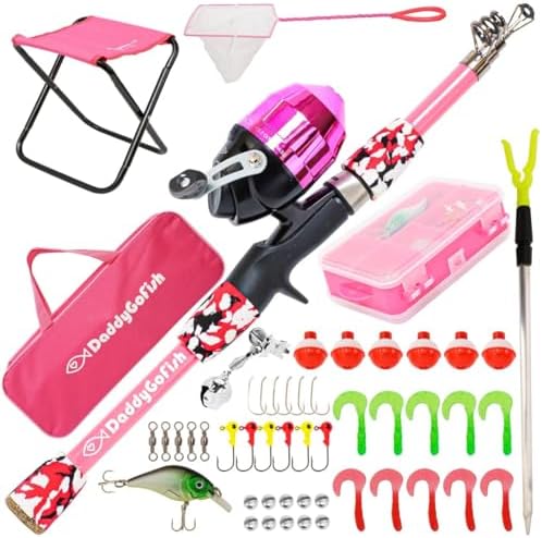 Kids Fishing Pole for Boys, Girls & Youth Age, Toddler Fishing Pole Set Kit