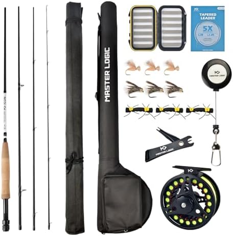 Fly Fishing Combo Starter Kit, Graphite Rod and Reel with Case