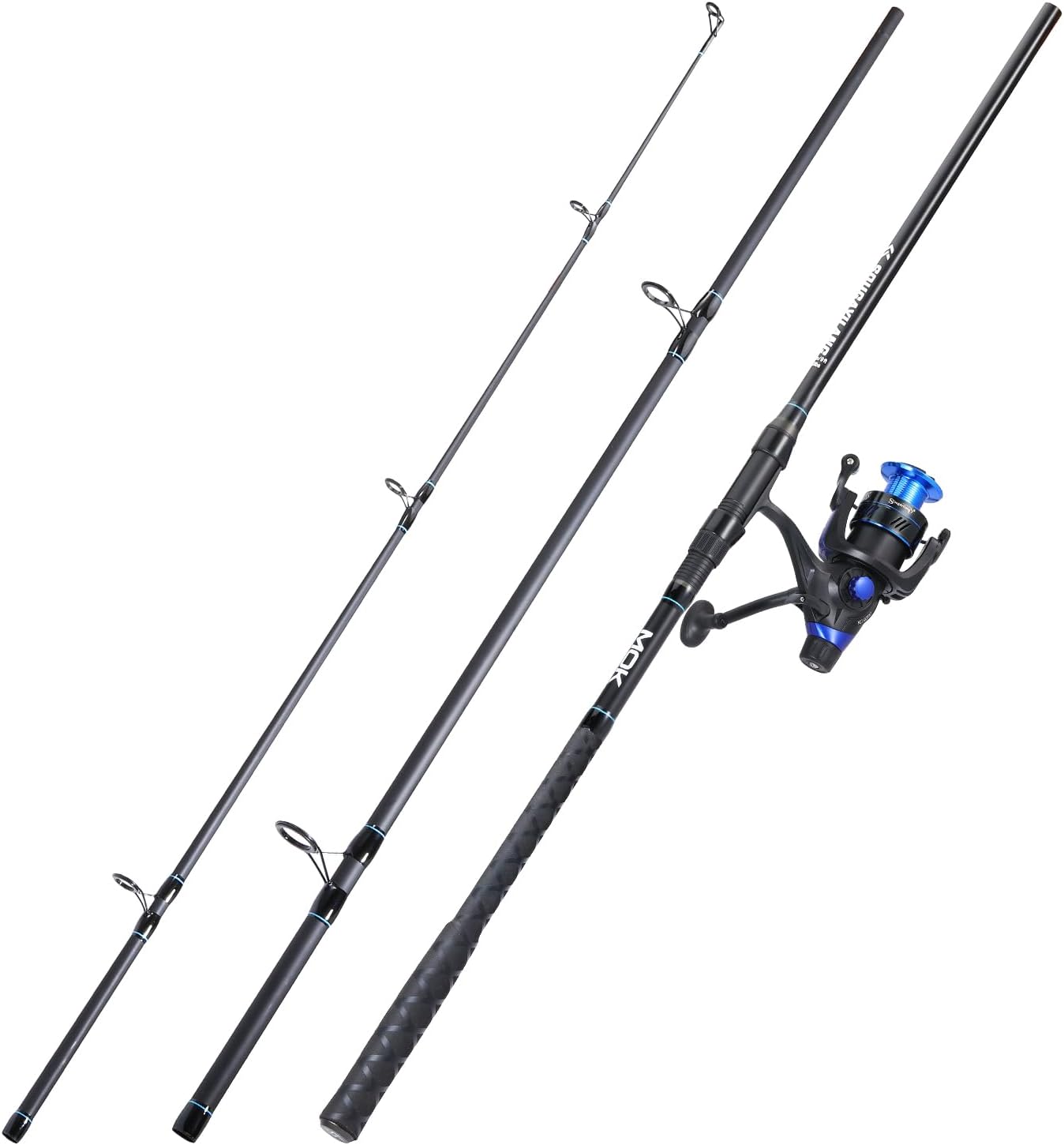 Sougayilang Surf Fishing Rod Combo Medium/Heavy 3 Piece Baitfeeder Spinning C...